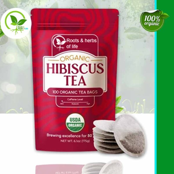HIBISCUS FLOWER TEA BAGS ORGANIC - 100 CT