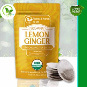 LEMON GINGER TEA BAGS ORGANIC - 100 CT