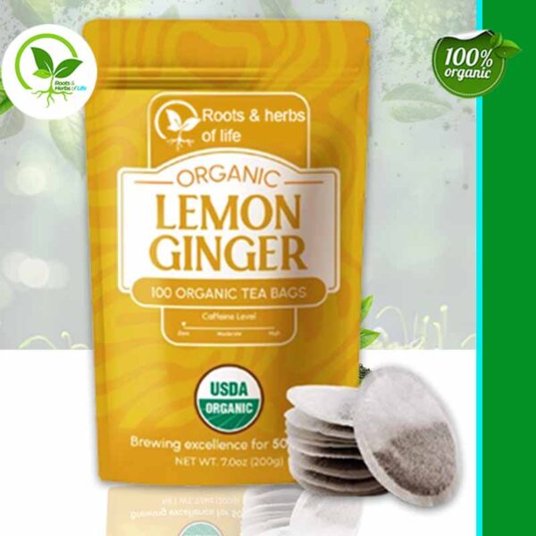 LEMON GINGER TEA BAGS ORGANIC - 100 CT